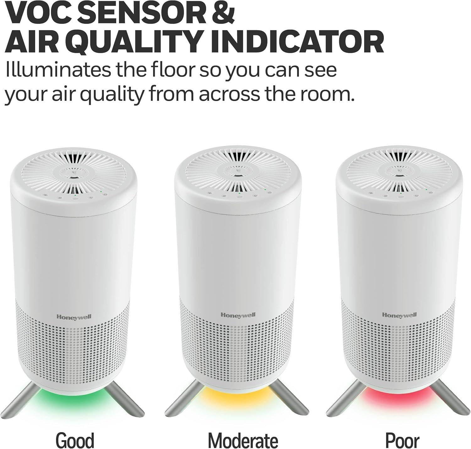 Honeywell Designer Series HEPA Tower White HPA830W: Air Purifier, 3 Settings, 100-300 sq. ft., AHAM & Energy Star Certified