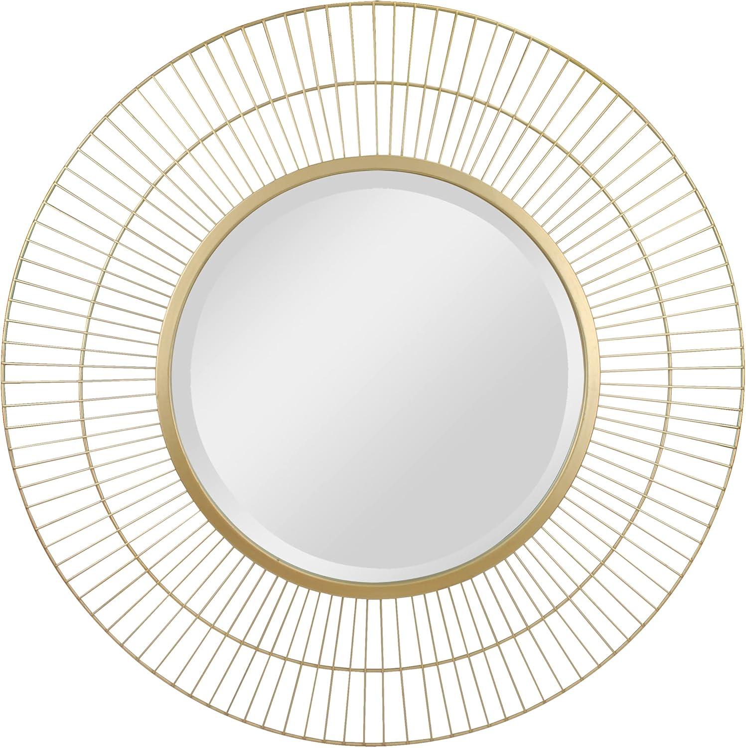 Two Loop Radial Wire Mirror Gold - Stonebriar Collection