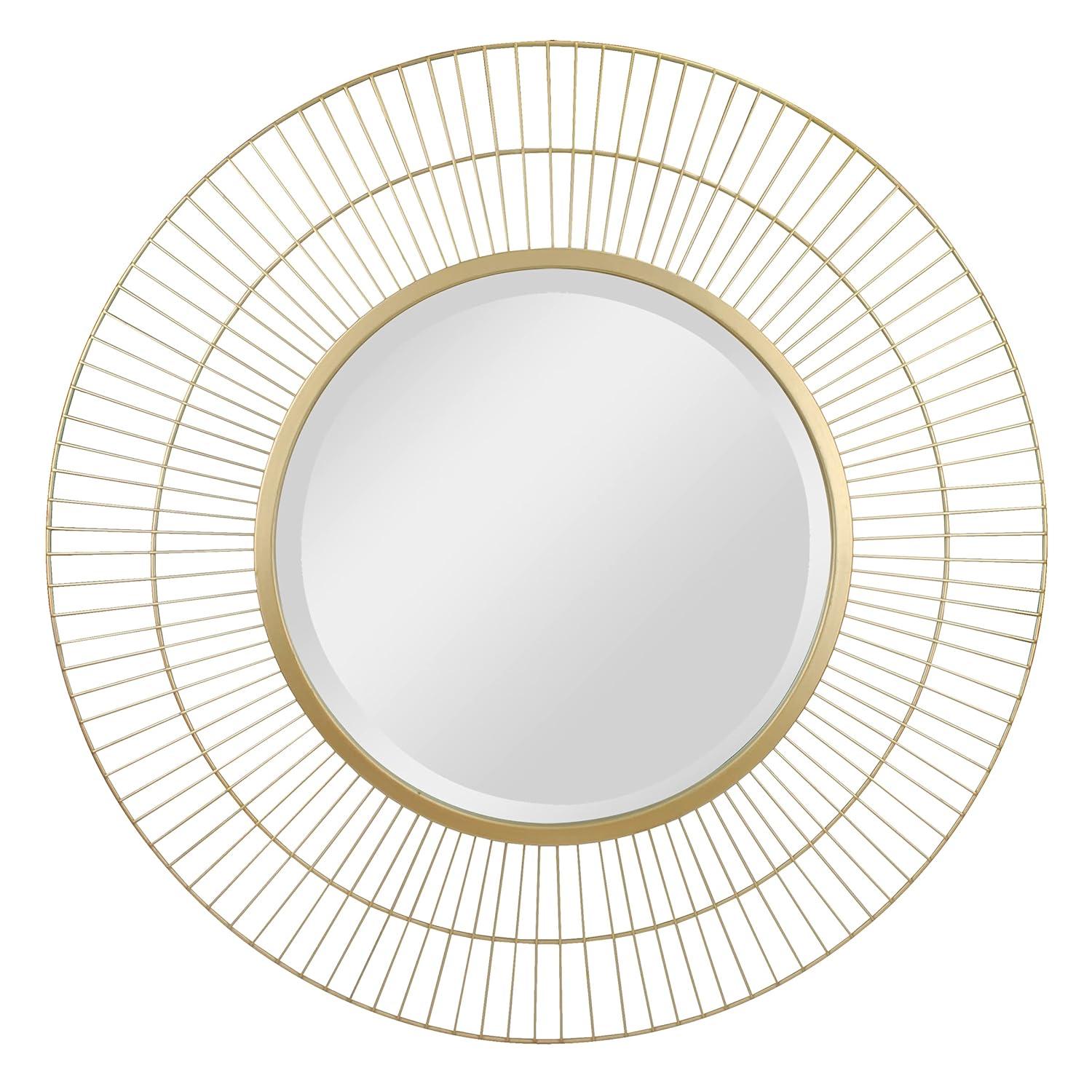 Two Loop Radial Wire Mirror Gold - Stonebriar Collection