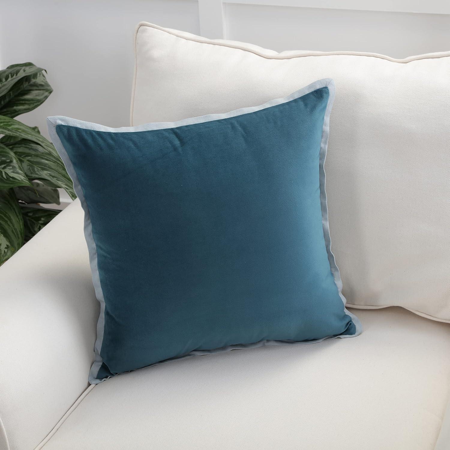 Pillow Perfect Flange Loden Velvet Down Blend Throw Pillow