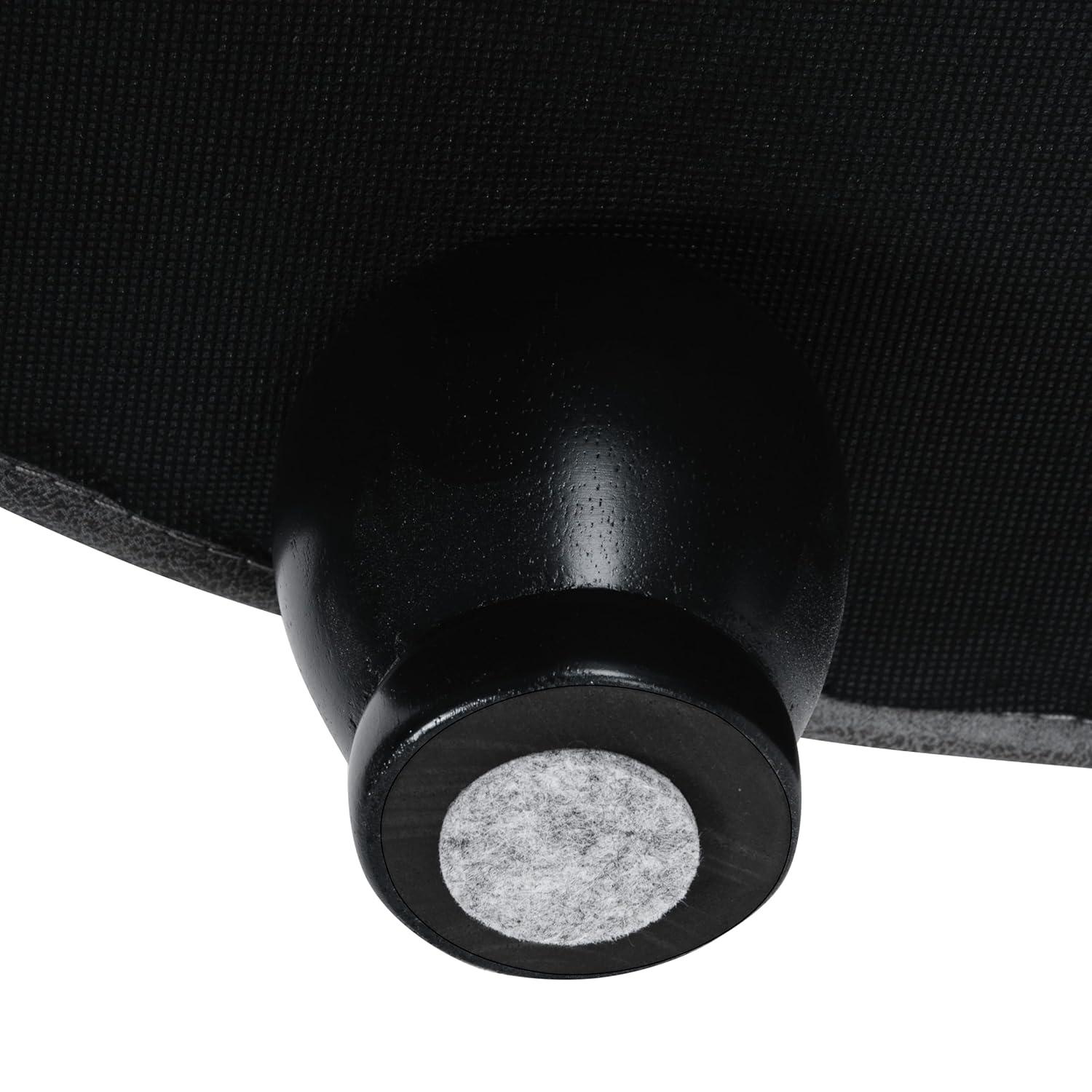 Large Tufted Round Storage Ottoman Faux Leather Gray - HomePop: Modern Upholstered Bench with Hardwood Frame
