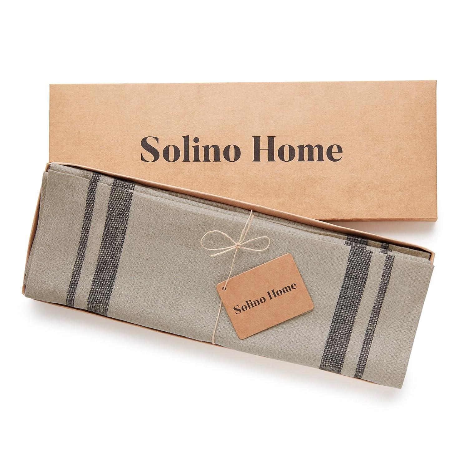 Solino Home French Stripe - 100% Pure Linen Placemats (Set of 4)