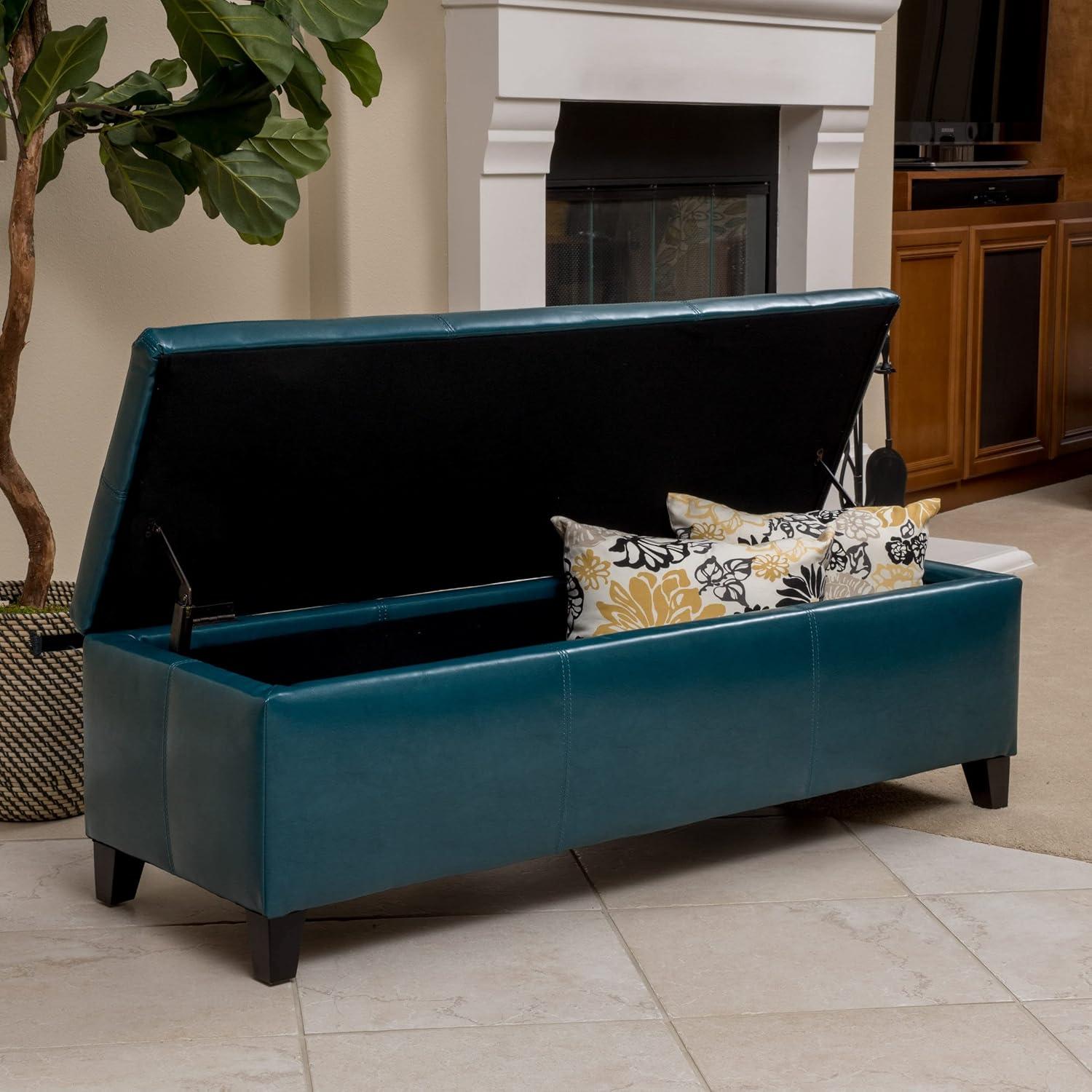 Lucinda Faux Leather Storage Ottoman Bench - Christopher Knight Home