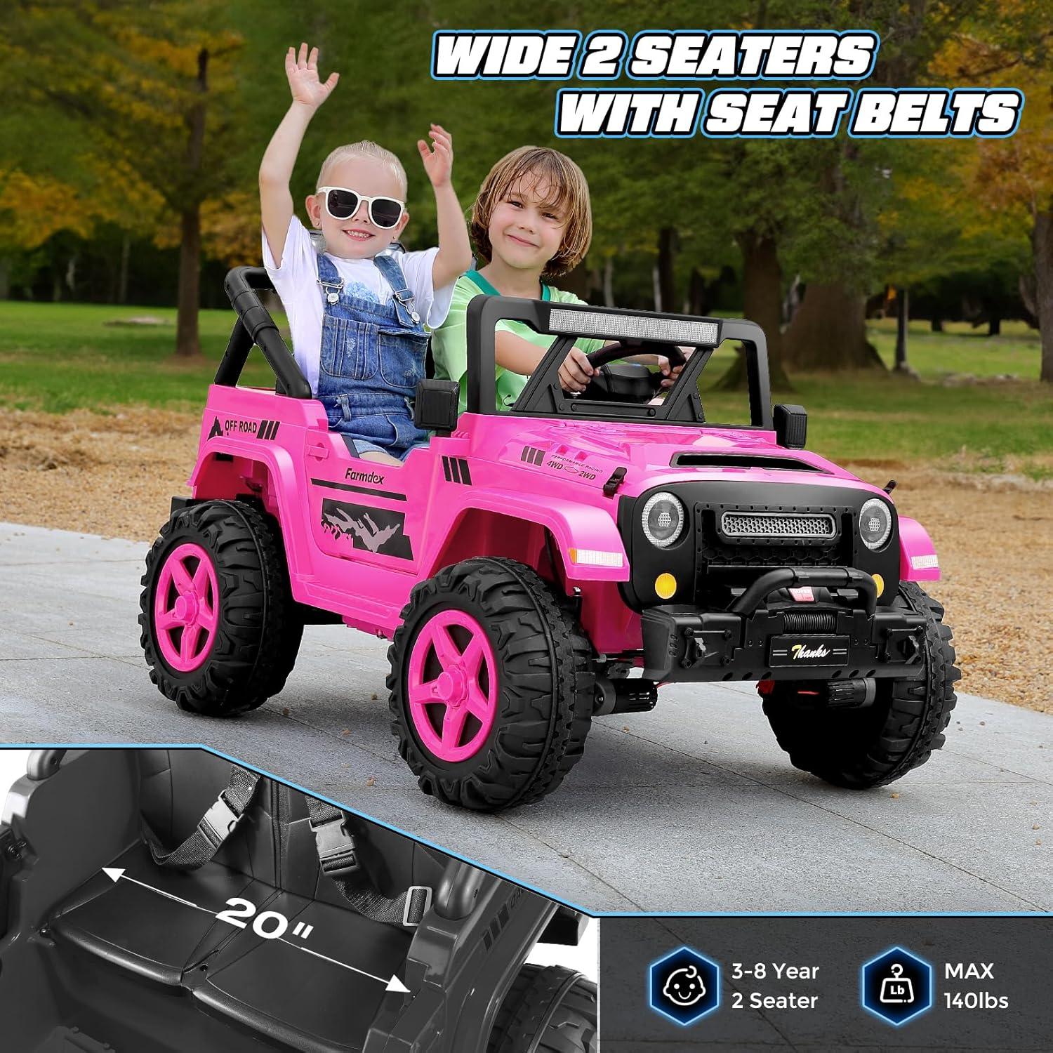 Rose Red 24V 2-Seater SUV Ride-On with Remote Control