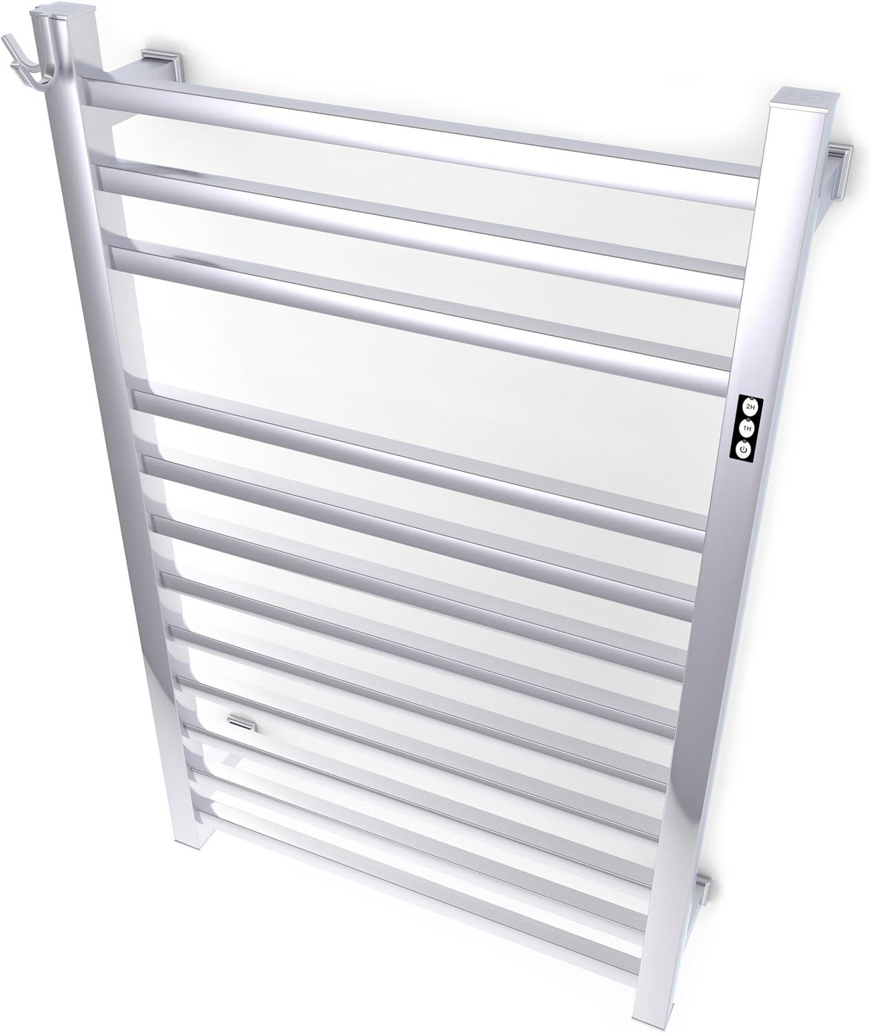 Brushed Stainless Steel Wall Mounted Electric Towel Warmer with Timer