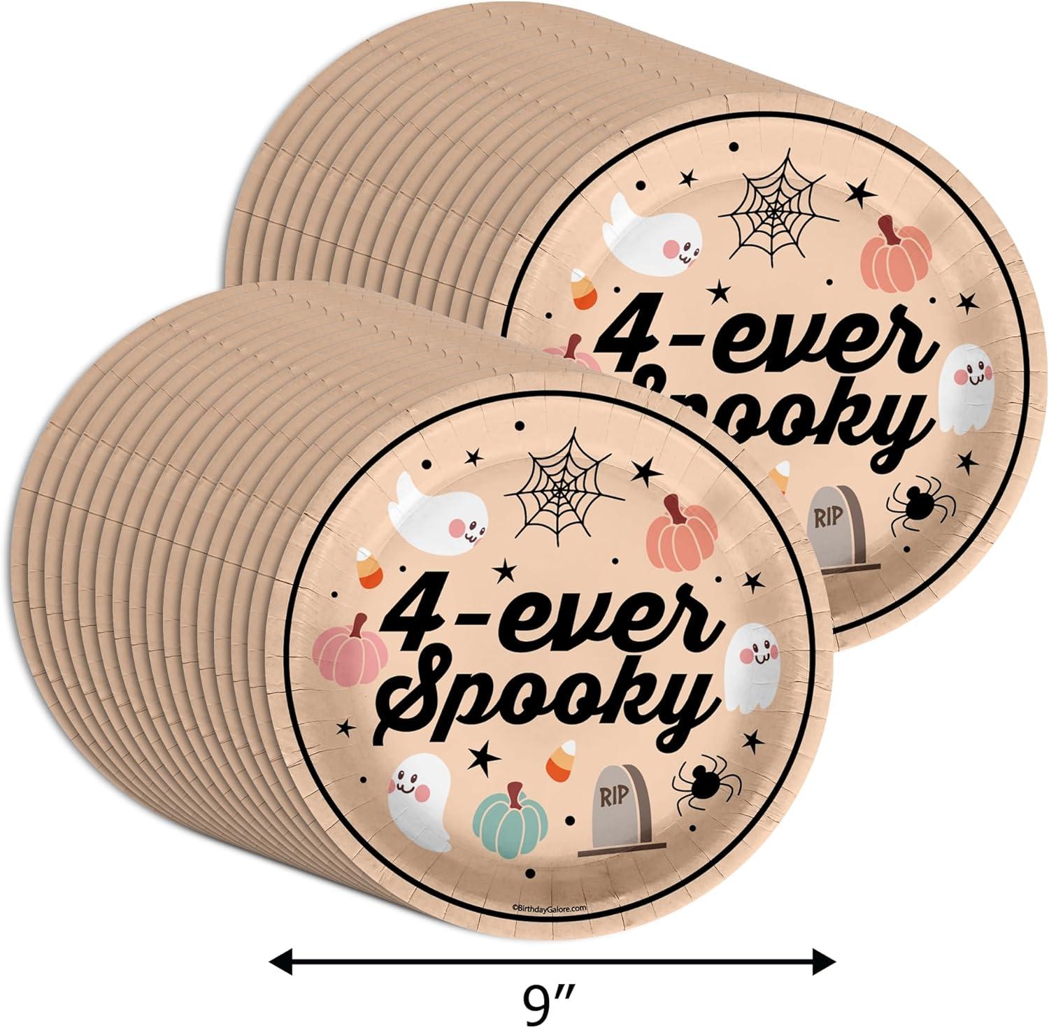 Four Ever Spooky Halloween 9" Round Paper Plates - 32 Piece Set