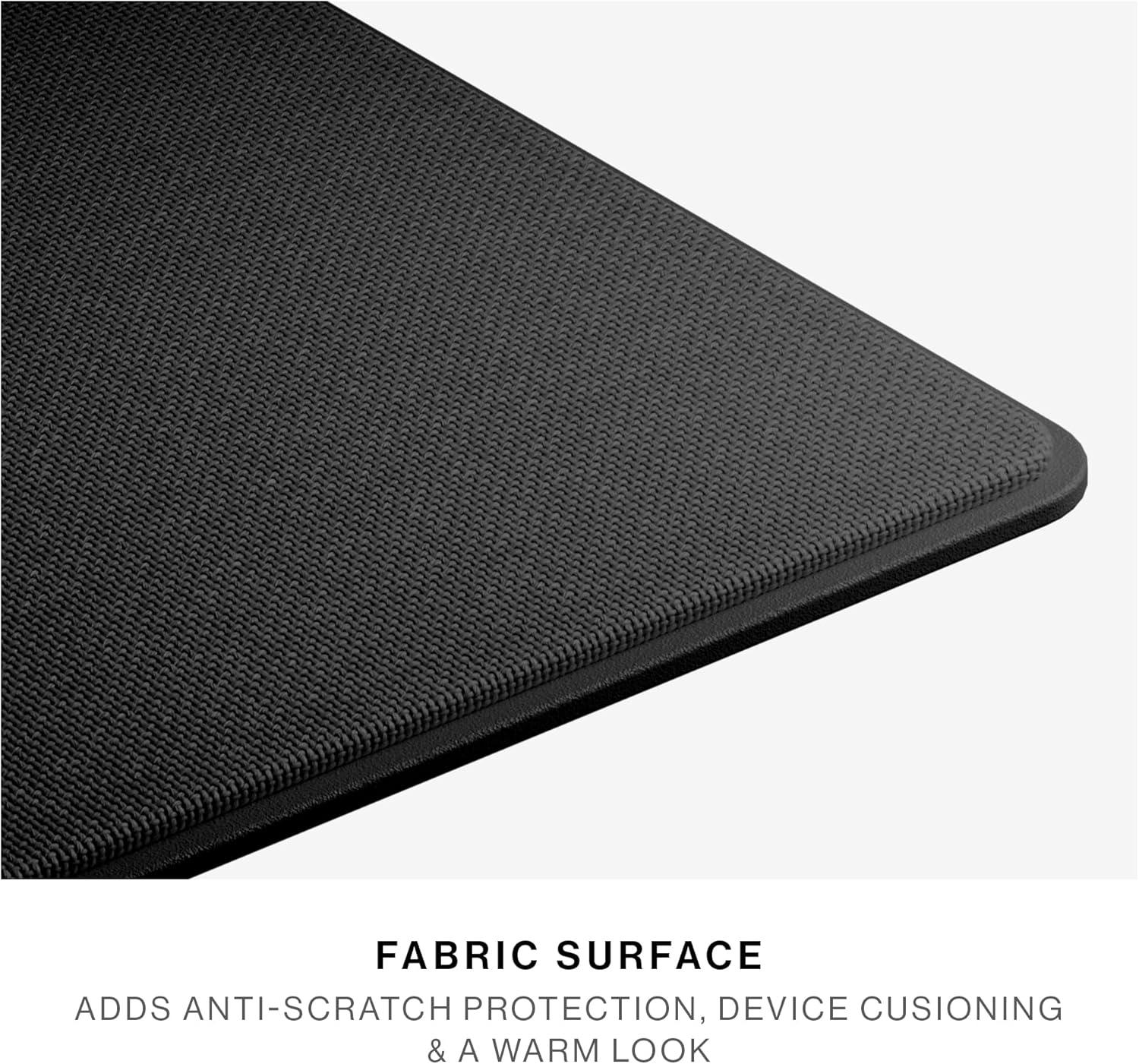 Black Adjustable Ergonomic Metal Laptop Stand with Fabric Surface