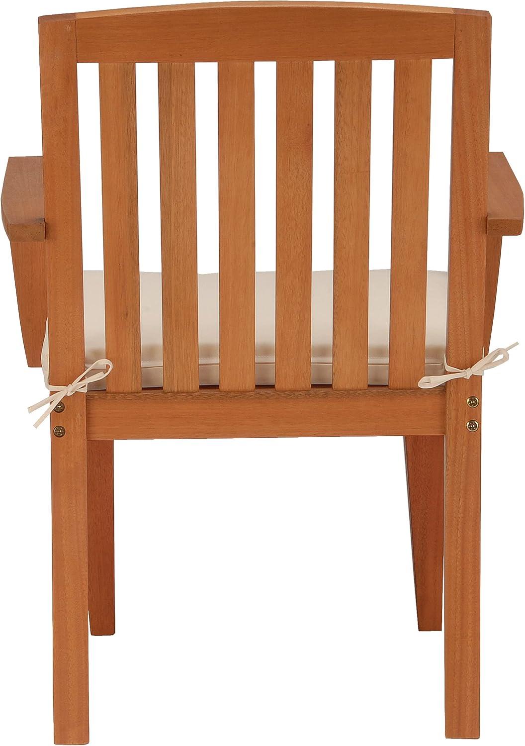 Eucalyptus Grandis Wood Dining Armchair Beige - National Tree Company