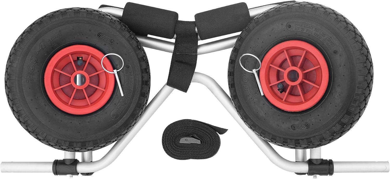 Silver Aluminum Folding Kayak Cart with Foam Cushions