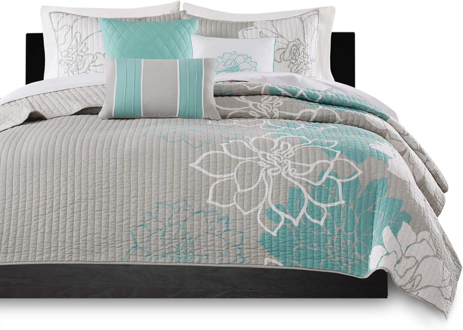 Lola Floral 6 Piece Reversible Cotton Quilt Set