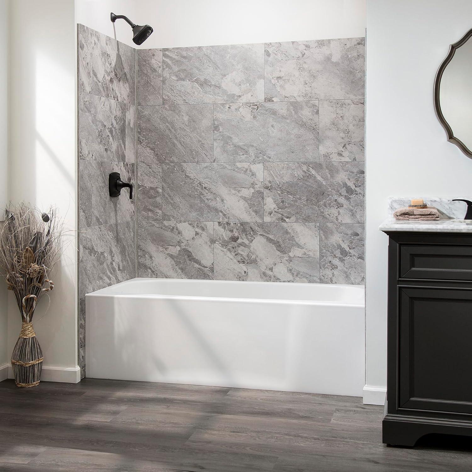 Palisade 25.6 in. x 14.8 in. Interlocking Vinyl Waterproof Wall Tiles