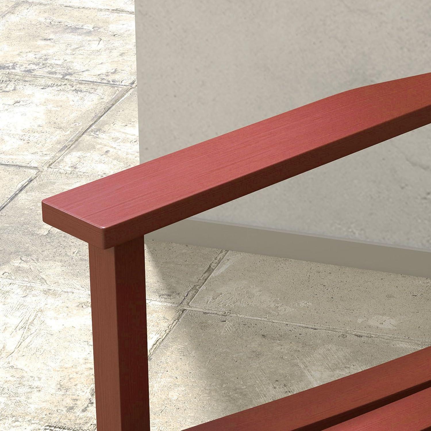 Outsunny Outdoor Rocking Chair Set of 2, Patio Rocking Chair with Smooth Curves, High Density Wooden Rockers for Lawn Garden Porch, Supports Up to 350lbs, Wine Red