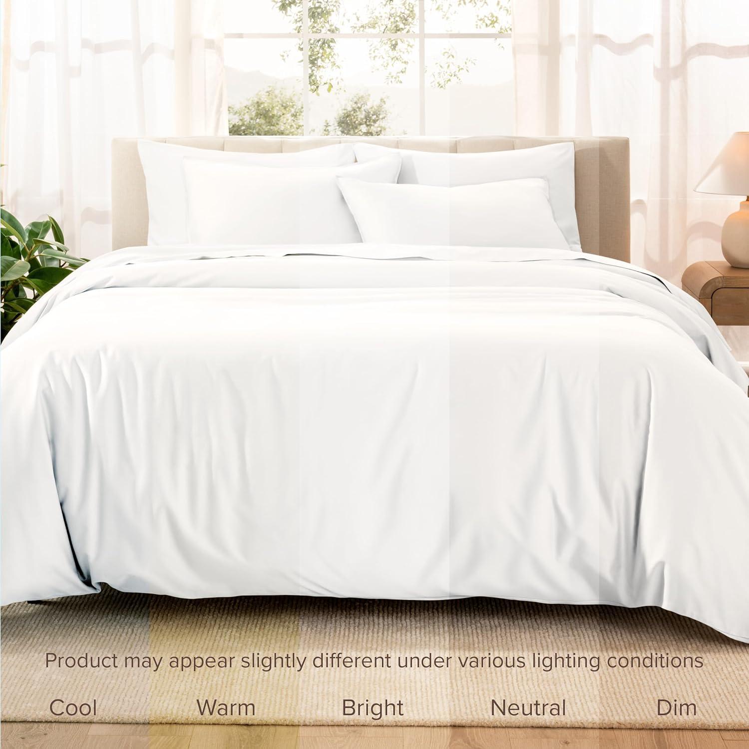 Bare Home 400 Thread Count Organic Cotton Sateen Duvet Cover Set