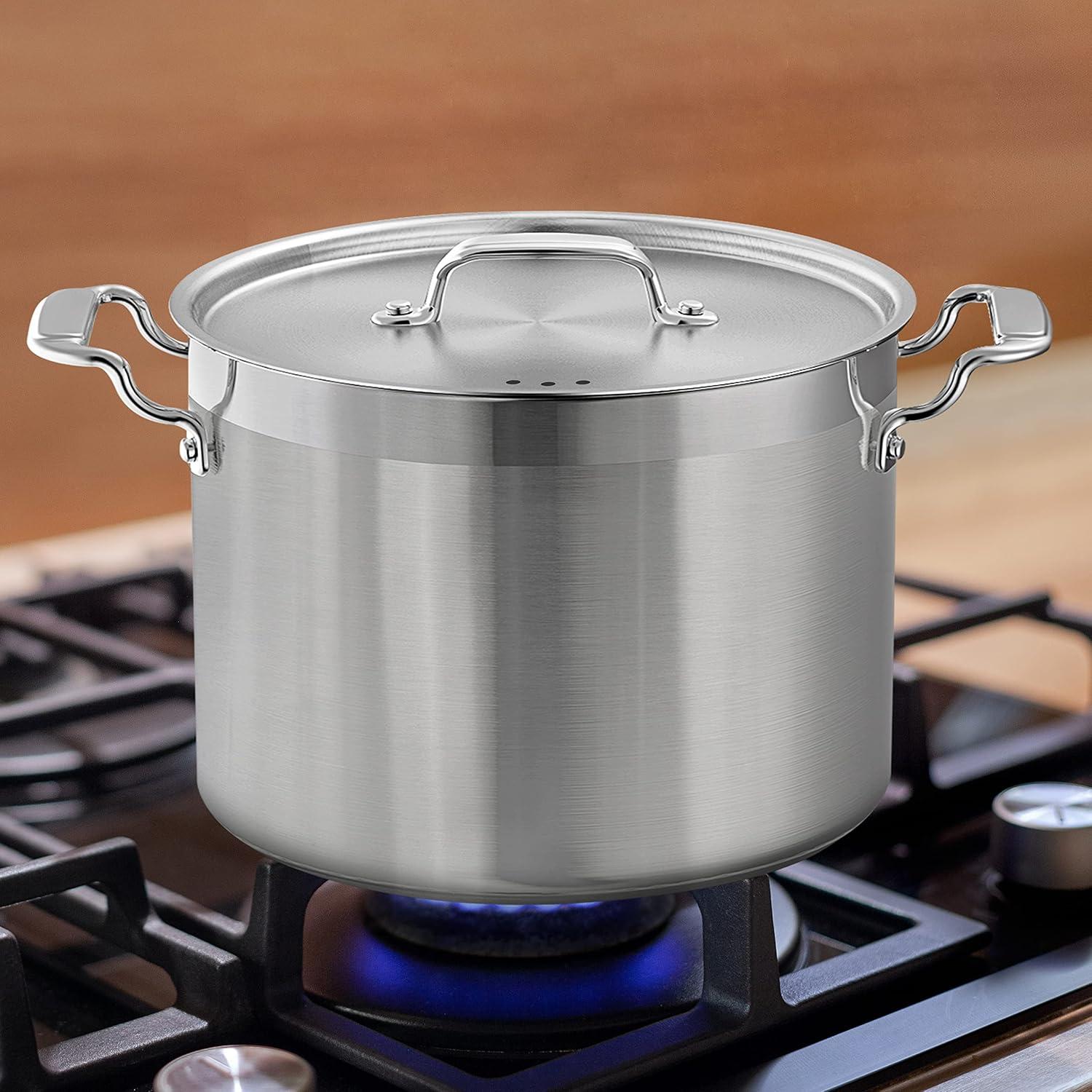 12-Quart Stainless Steel Induction Stockpot with Lid