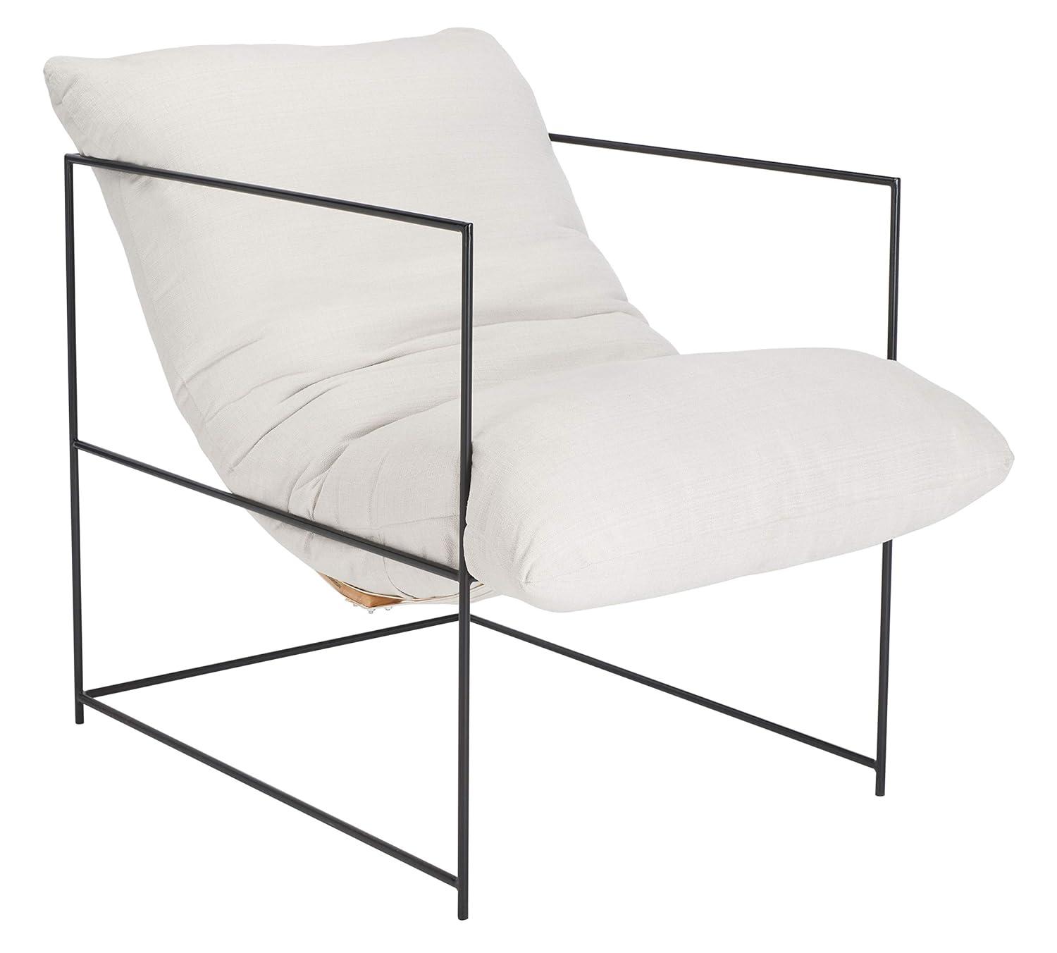 Portland Pillow Top Accent Chair - ACH4511 - Ivory/Black - Safavieh