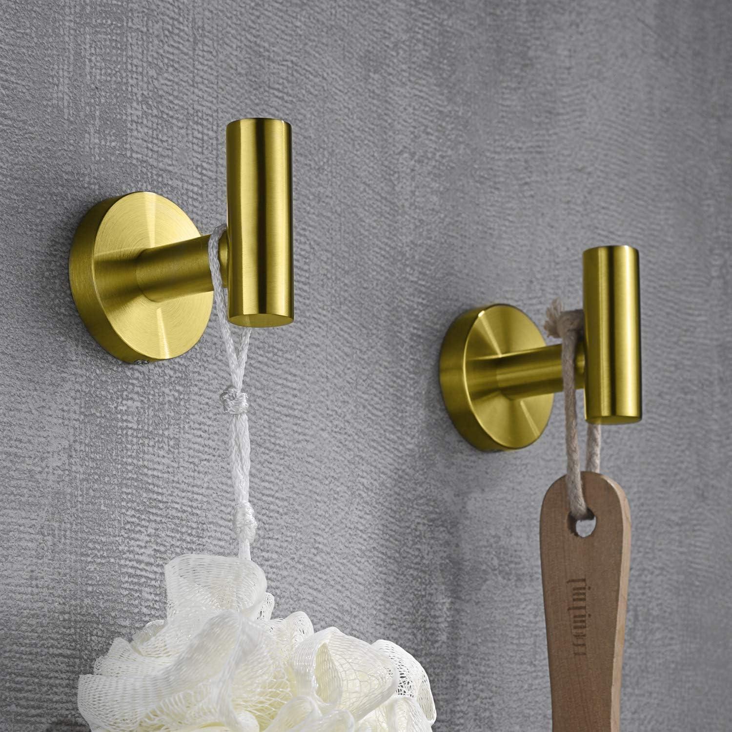 Brushed Gold Stainless Steel 6-Piece Bathroom Hardware Set