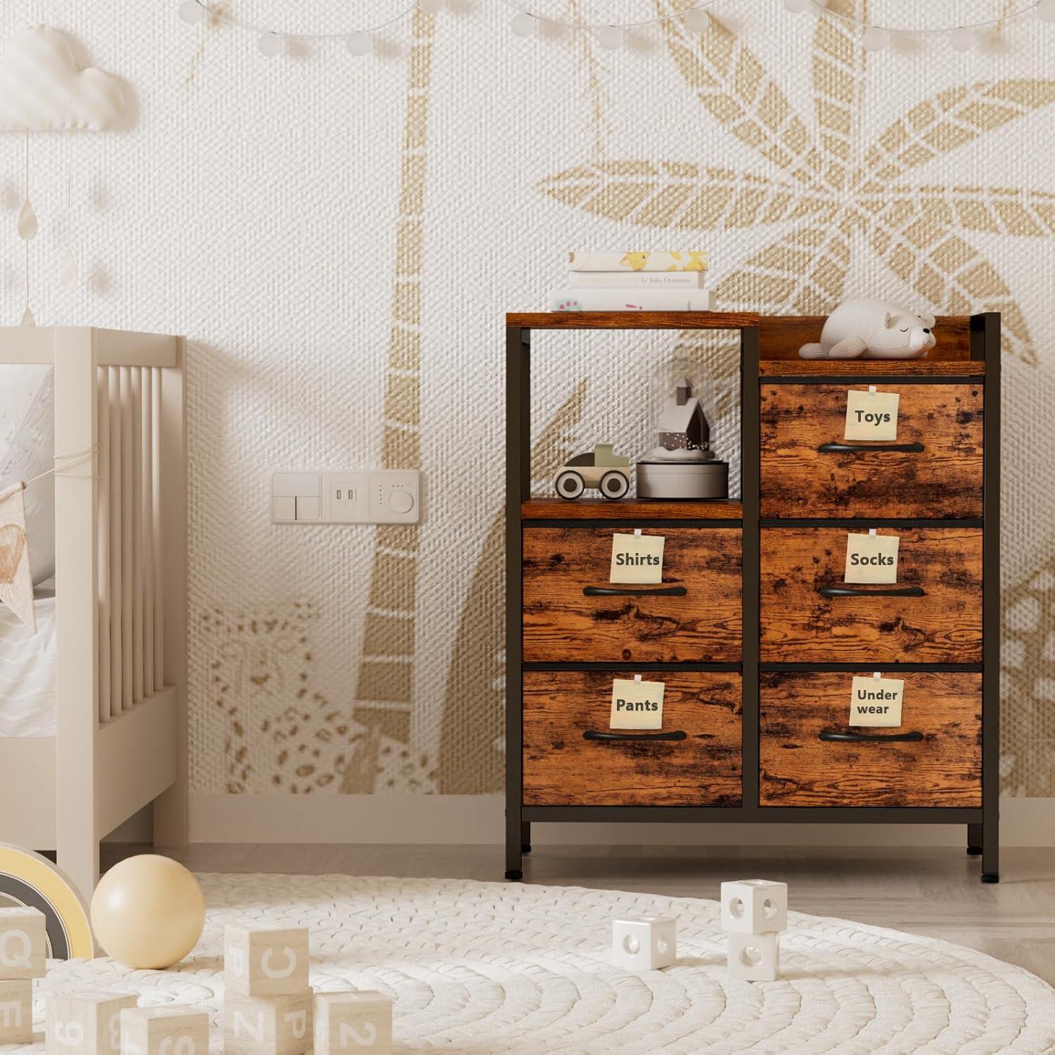 Ameriwood 5 Drawer Rustic Dressers