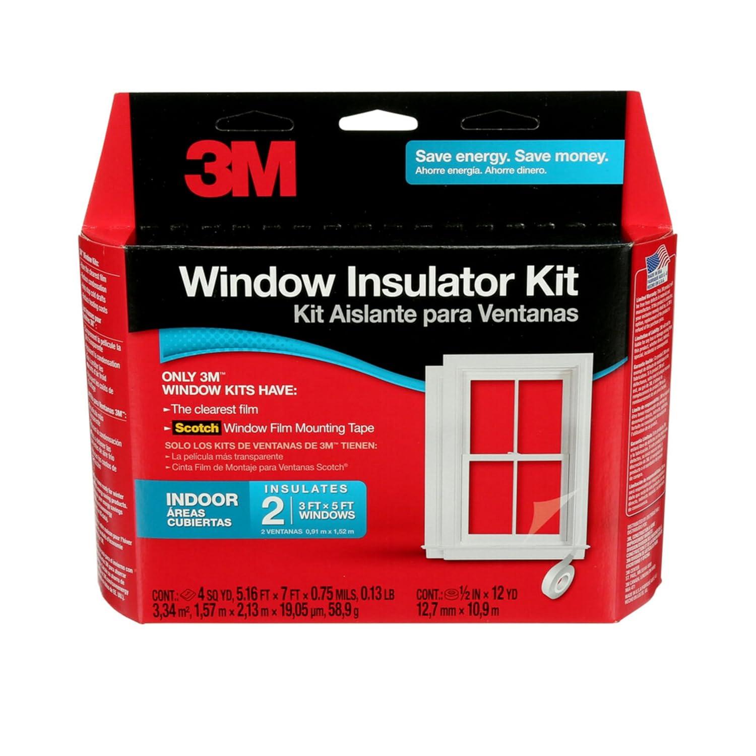 3M Clear Indoor Window Insulator Kit for Two 3ft x 5ft Windows