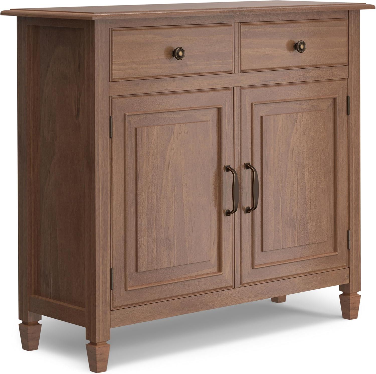 Simpli Home Connaught Solid Wood 2 - Door Accent Cabinet Entryway Storage Cabinet