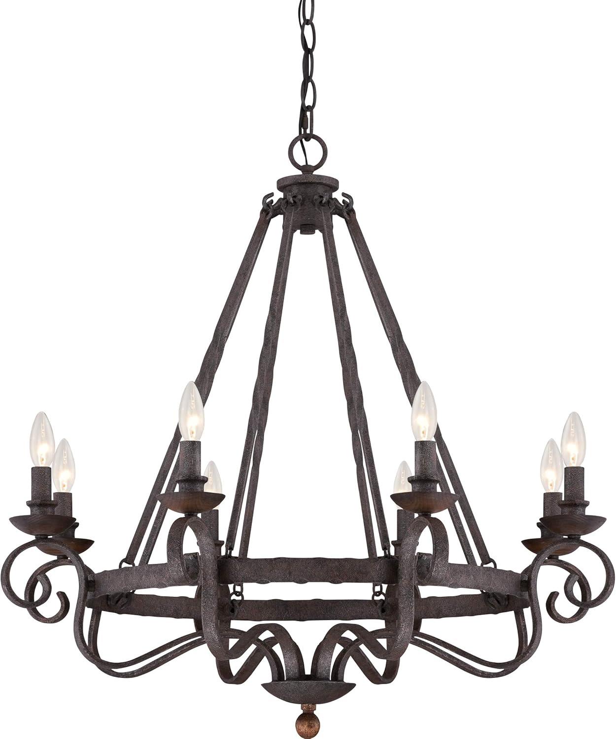 Quoizel Lighting Noble 8 - Light Chandelier in  Rustic Black