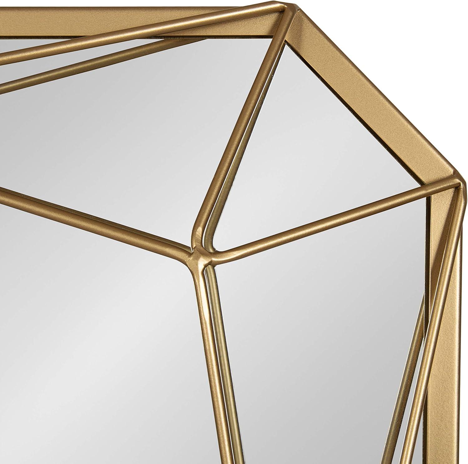 Keyleigh 31"x25.5" Gold Metal Geometric Rectangular Wall Mirror