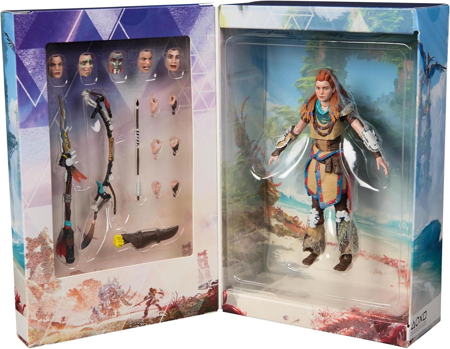 PlayStation Horizon Forbidden West, Deluxe 6” Aloy Action Figure with 15 Accessories, 17+