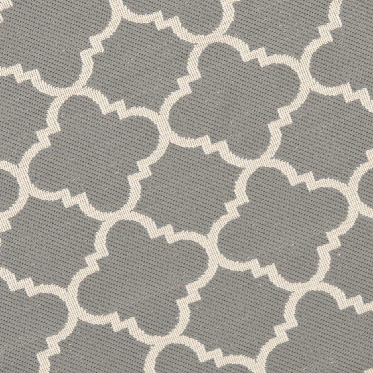 Courtyard CY6918 Power Loomed Indoor/Outdoor Area Rug - Anthracite/Beige - 5'3" round - Safavieh.