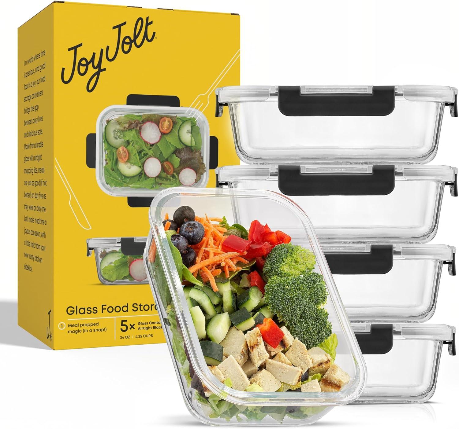 JoyJolt JoyJolt 10-Piece Glass Food Storage Container (Set of 5)