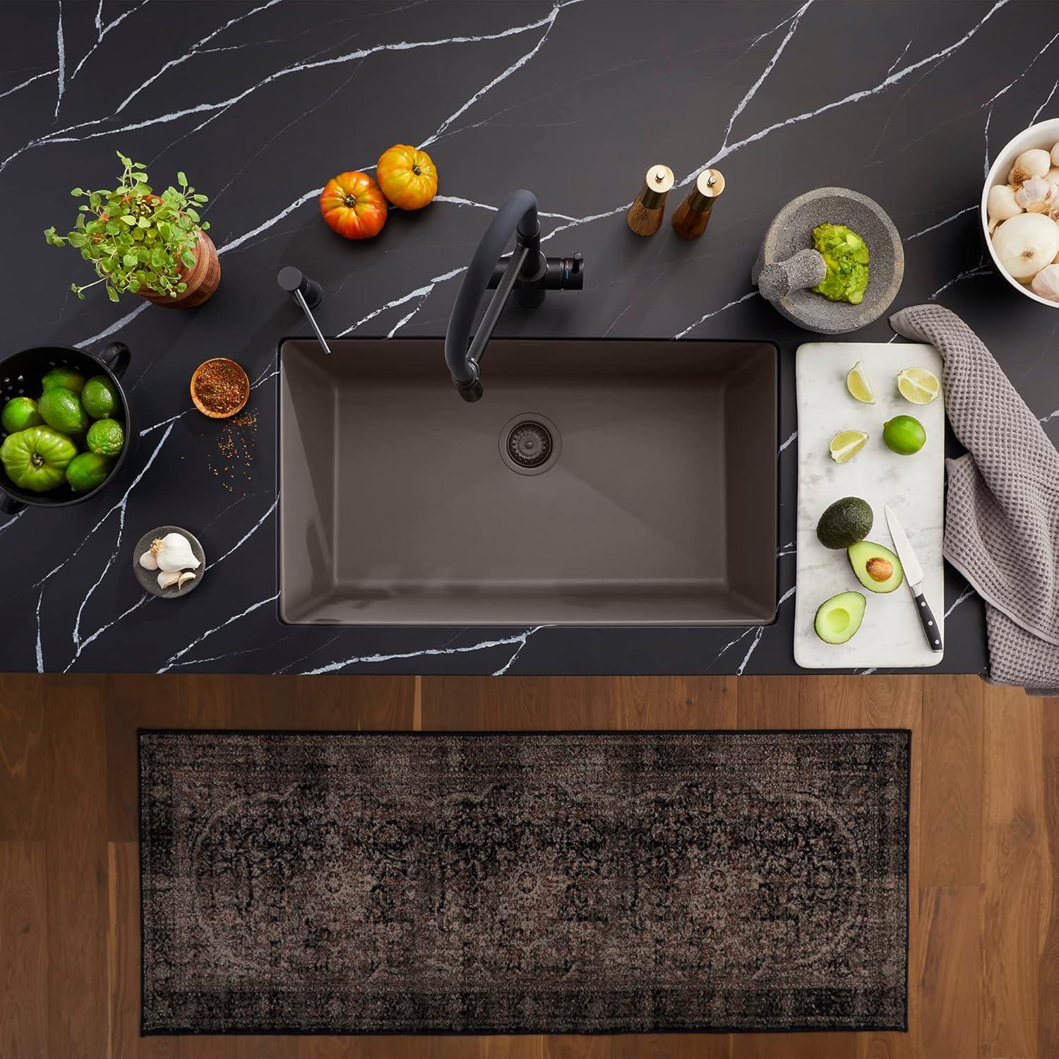 Precis SILGRANIT 32" L X 19" W Super Single Undermount Kitchen SInk