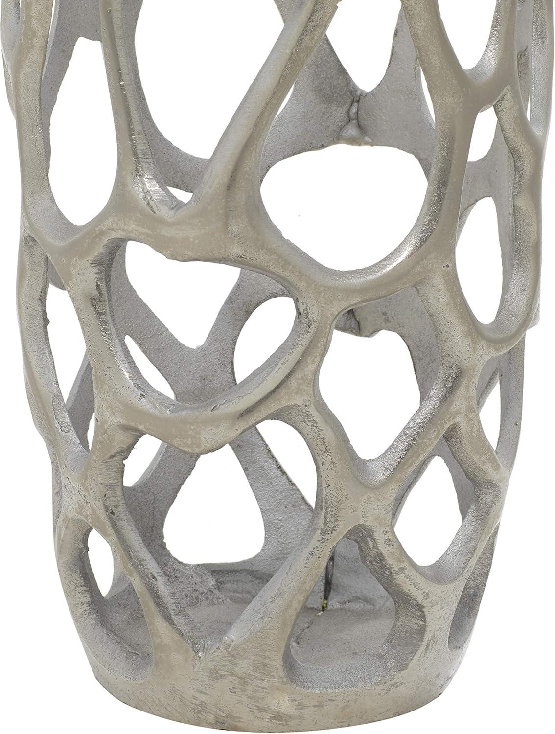 DecMode 26" Coral Silver Aluminum Vase