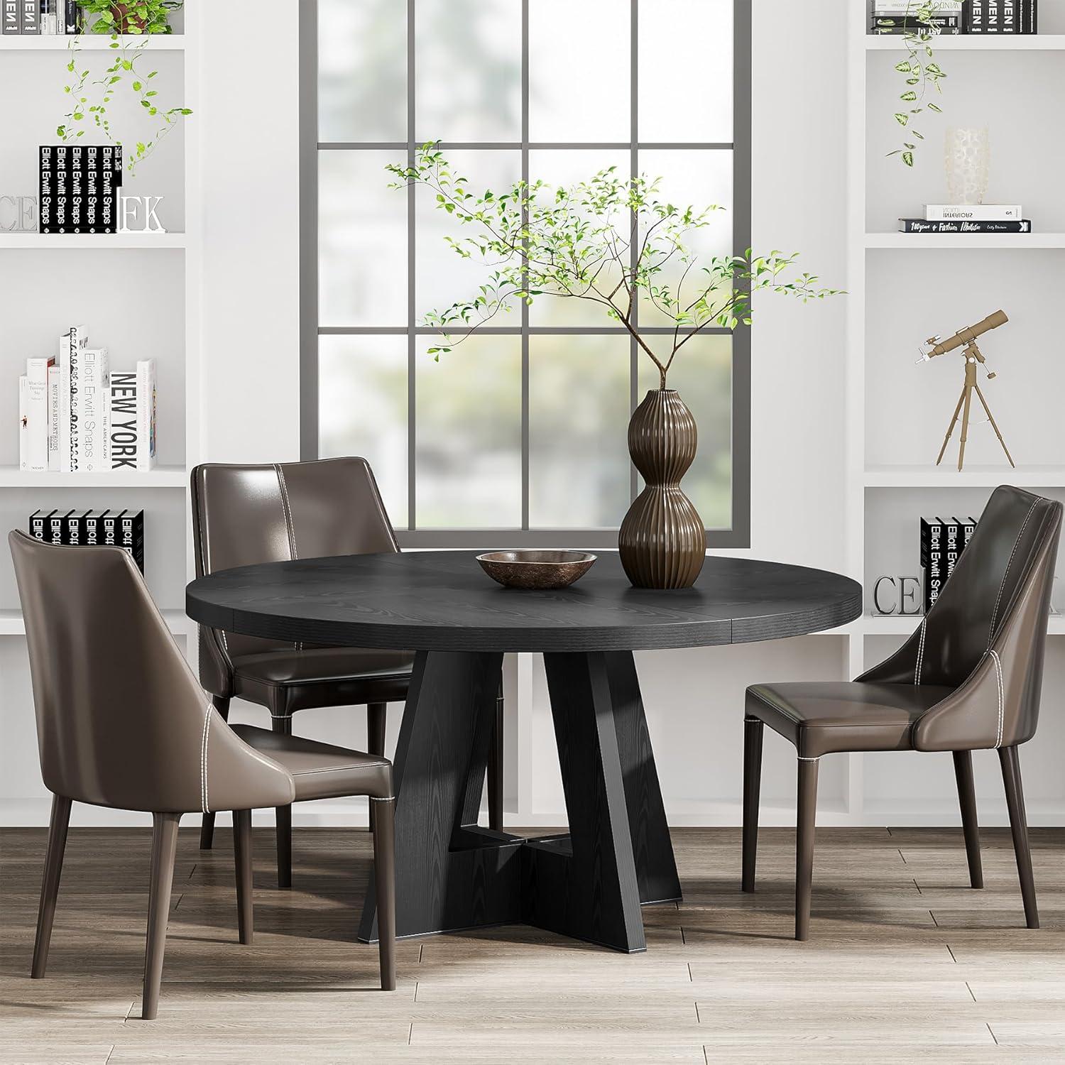 Tribesigns 47 Inch Round Dining Table for 4 people