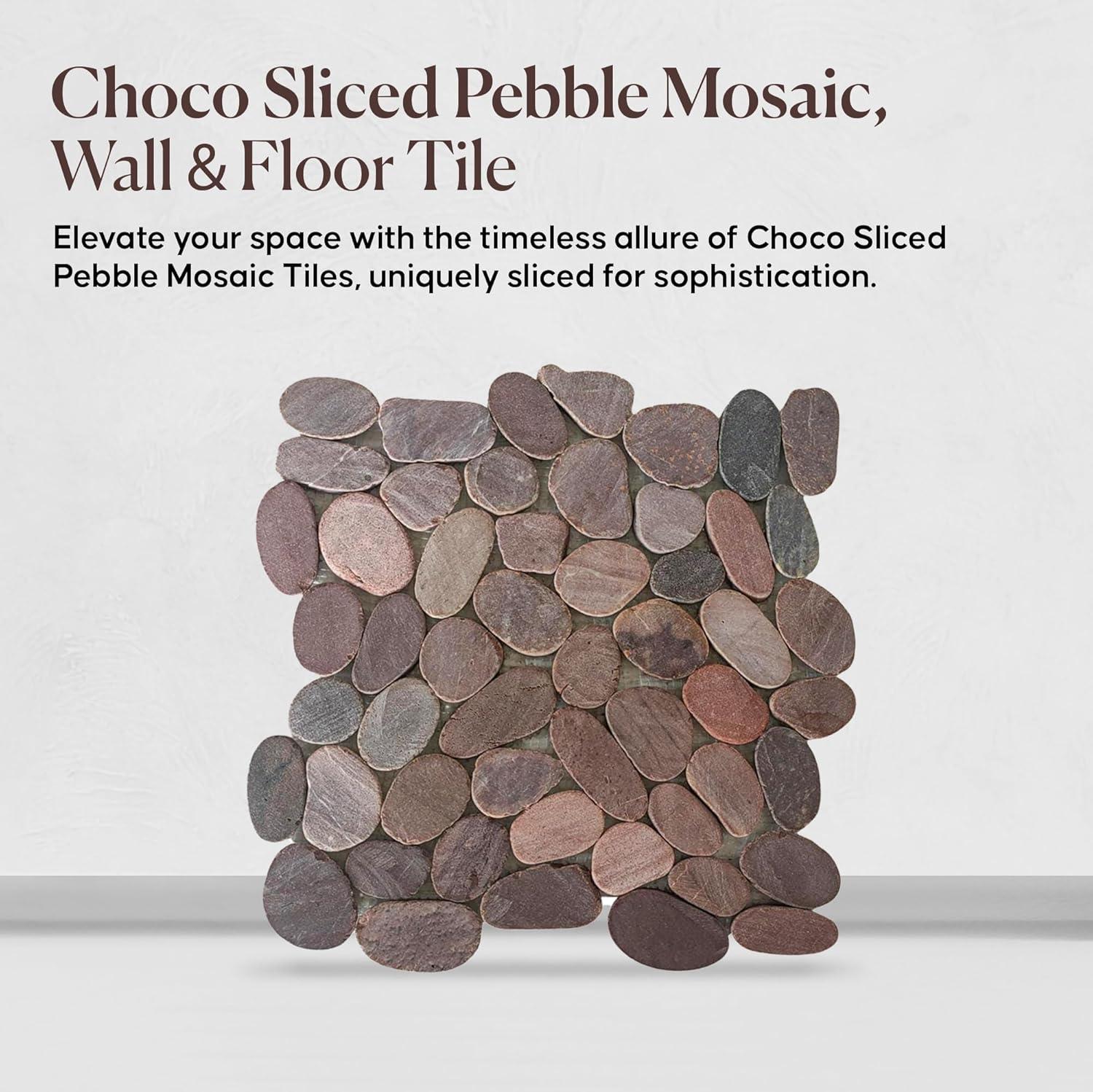 b.o.i Hawaii 12" x 12" Natural Stone Pebbles Mosaic Wall & Floor Tile