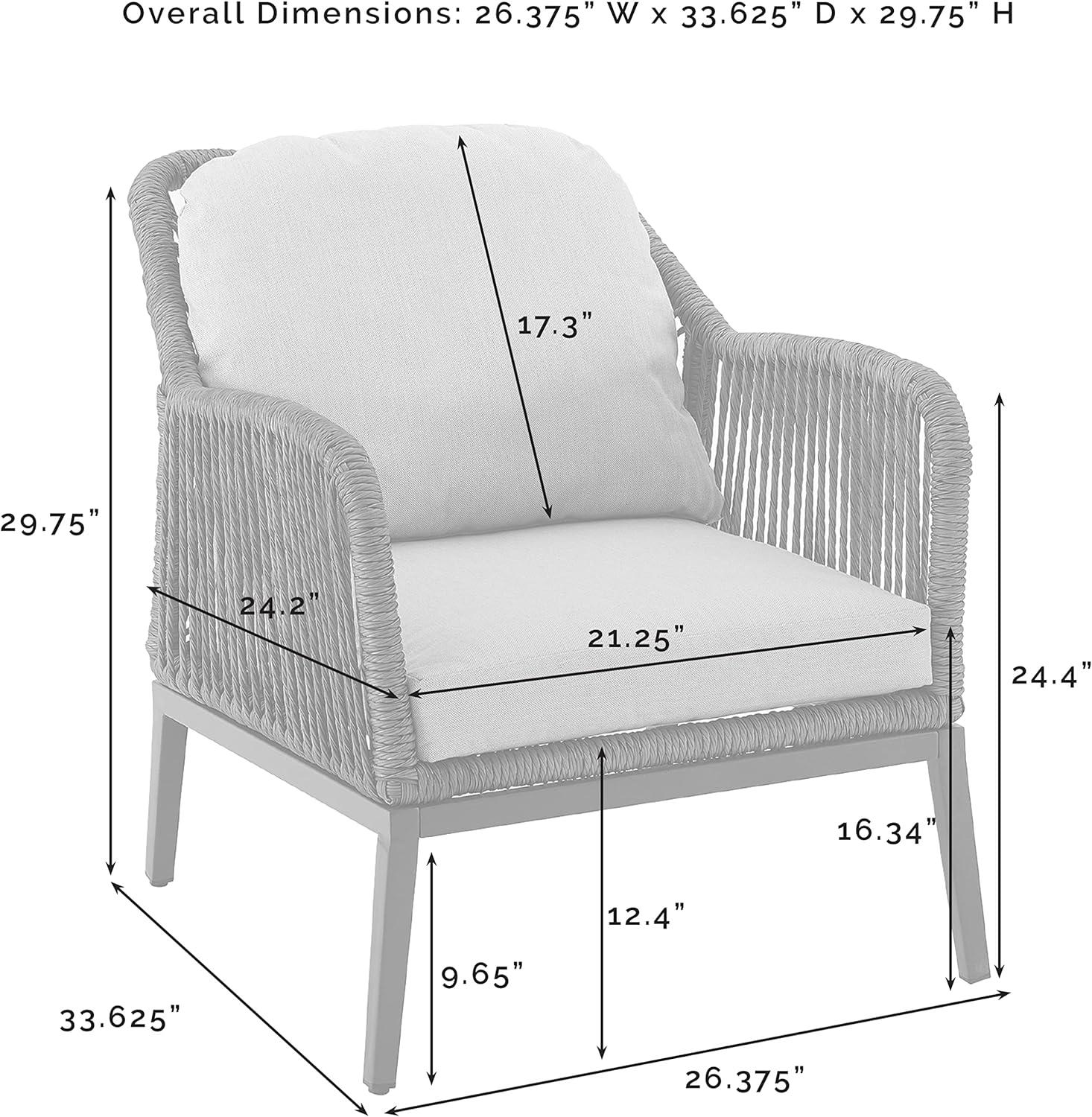 Haven 2pc Outdoor Wicker Armchair Set: Light Gray, Weather-Resistant Cushions - Crosley