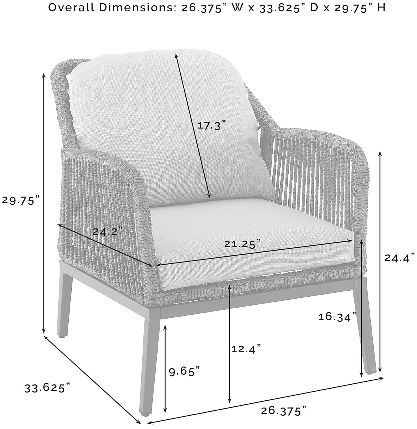 Haven 2pc Outdoor Wicker Armchair Set: Light Gray, Weather-Resistant Cushions - Crosley