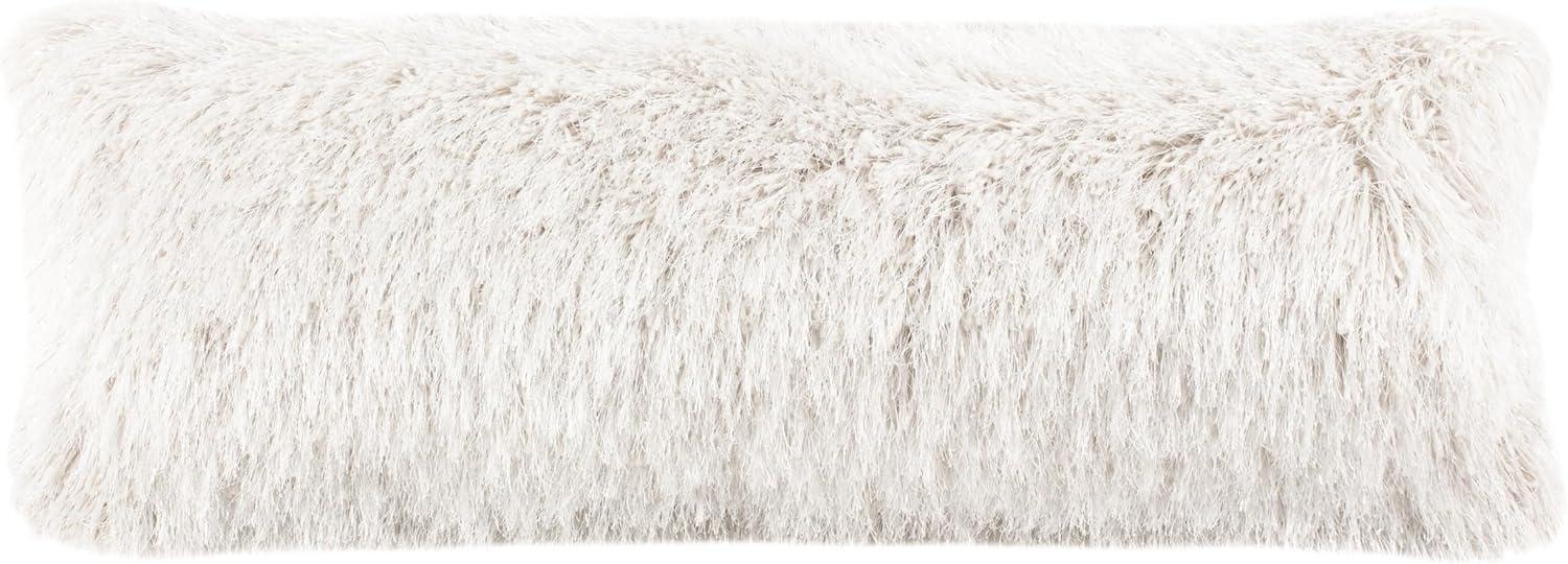 Shag Modish Metallic Pillow - Metallic Snow - 12"X20" - Safavieh