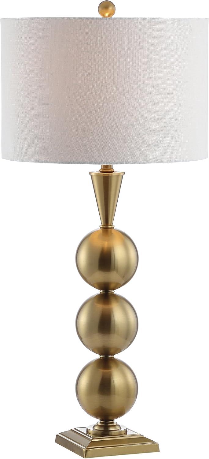 Mackenzie 33" Gold Metal Table Lamp with White Shade