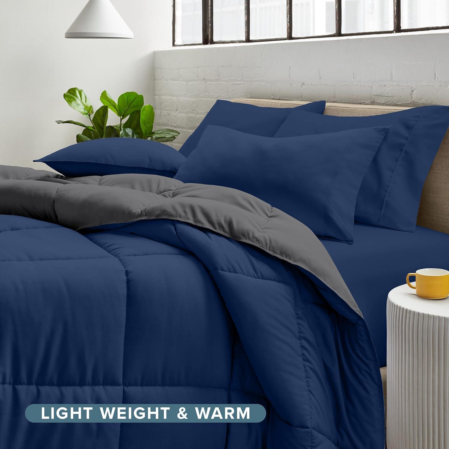 Bare Home 1800 Premium Microfiber Reversible Bed-In-A-Bag