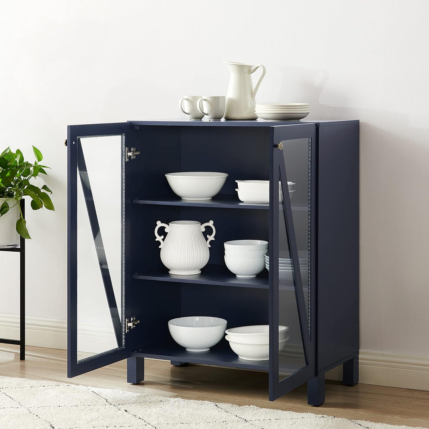 Navy Poplar and Birch Stackable Kitchen Storage Pantry