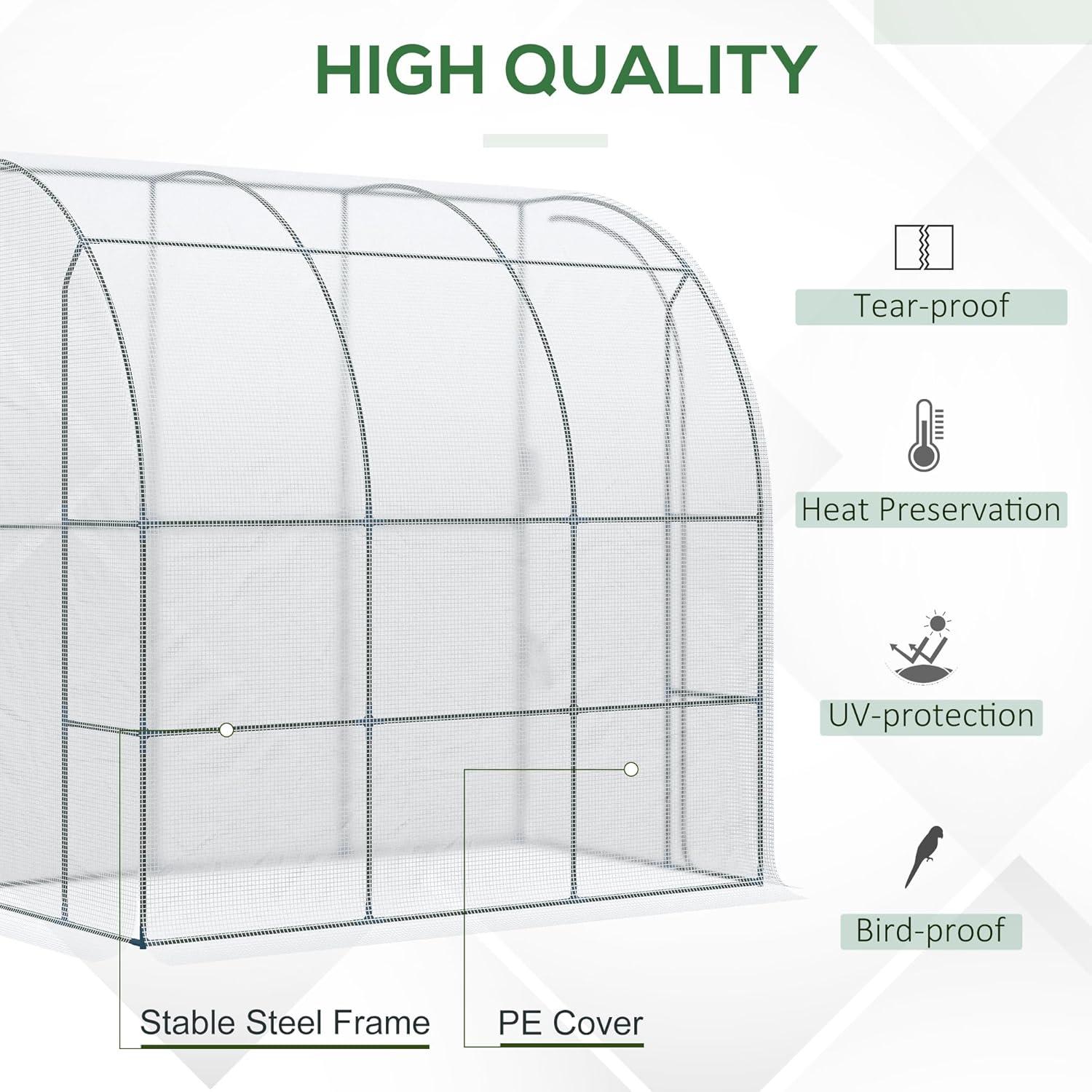 Outsunny 84" W x 84" D Lean-To Greenhouse