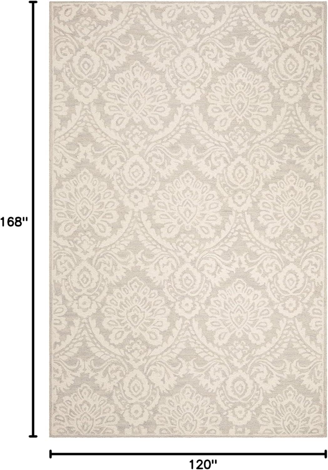 SAFAVIEH Blossom Travis Geometric Wool Area Rug, Blue/Ivory, 10' x 14'