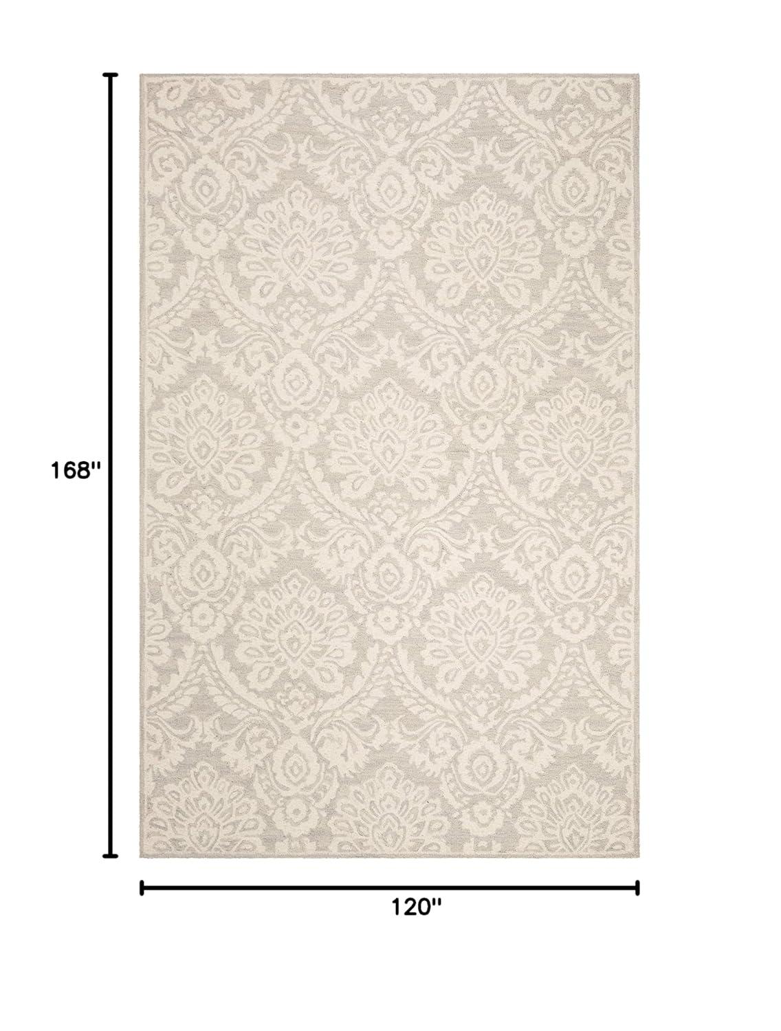 SAFAVIEH Blossom Travis Geometric Wool Area Rug, Blue/Ivory, 10' x 14'