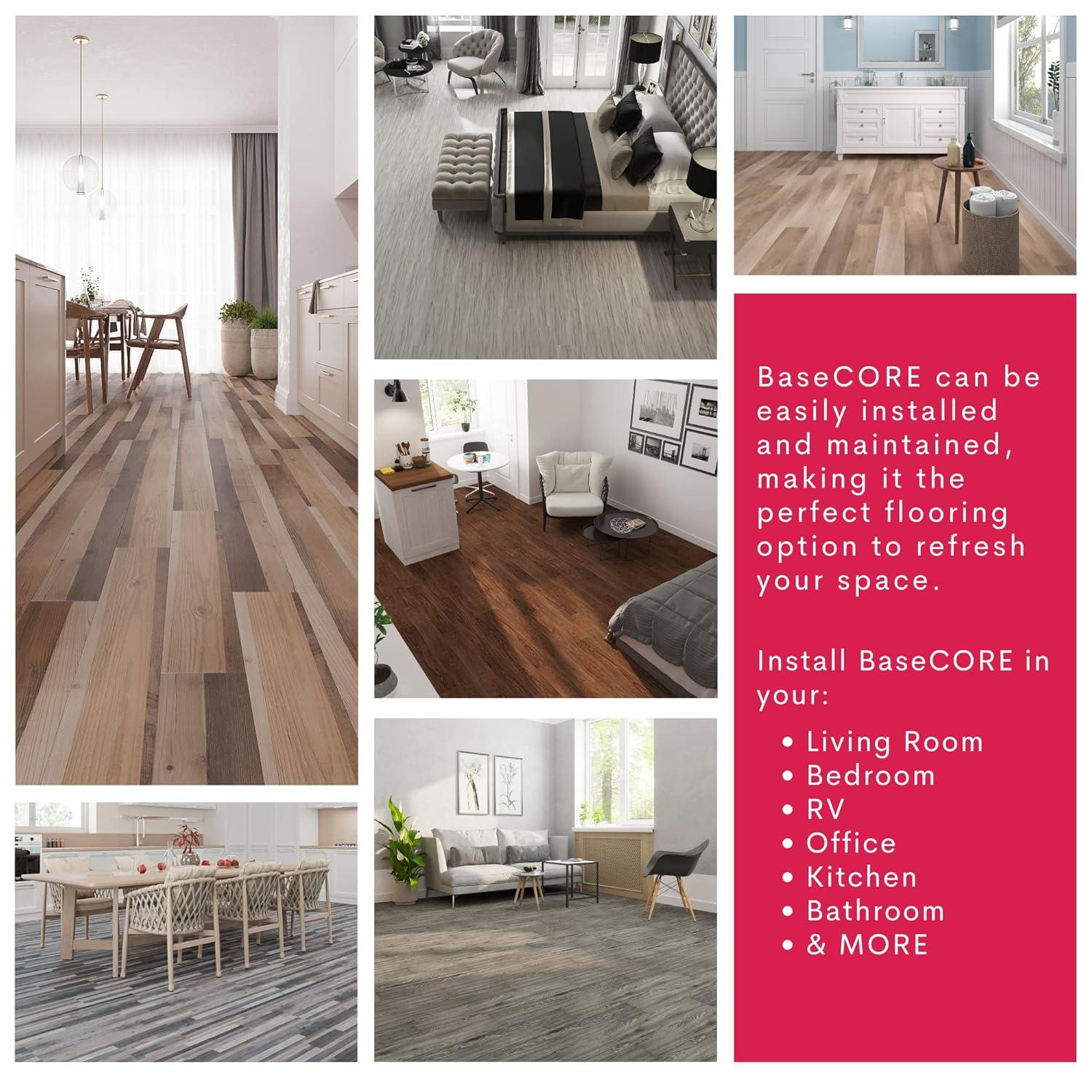 Lucida USA BaseCore 12mil x 6" W x 36" L Peel and Stick Luxury Vinyl Plank Flooring