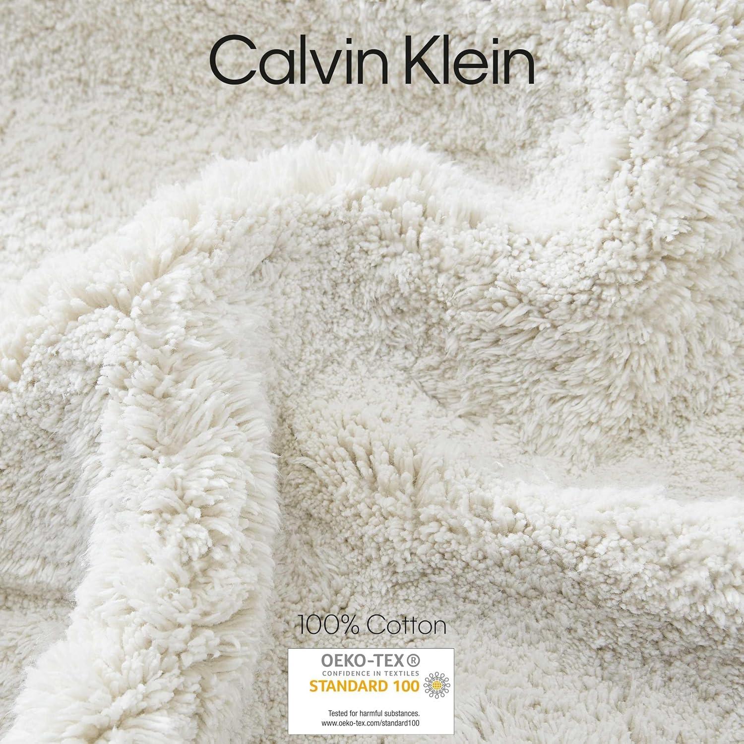 Calvin Klein Essence Solid Cotton 2 Piece Bath Rug Set