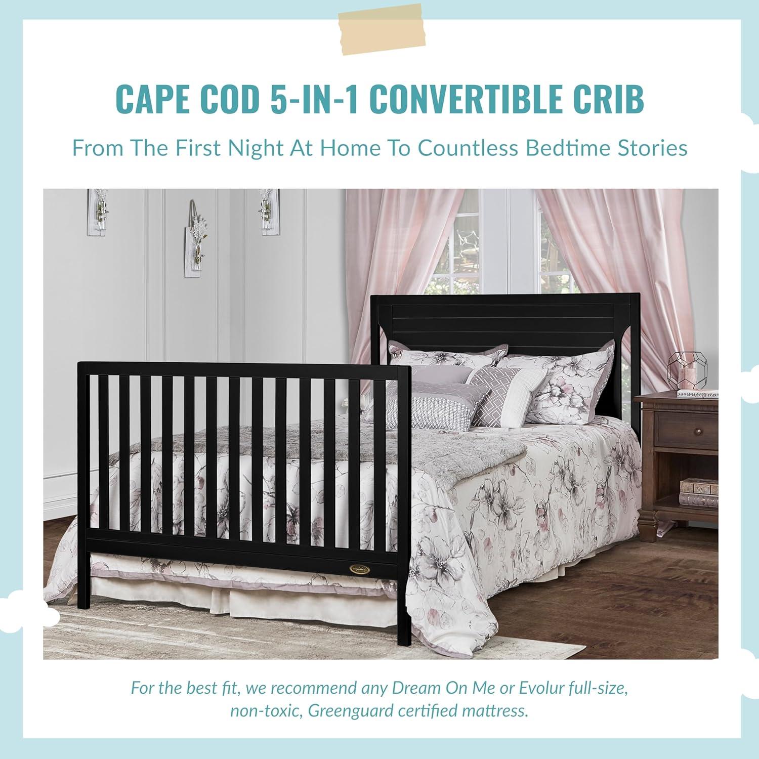 Dream On Me Cape Cod 5 in 1 Convertible Crib