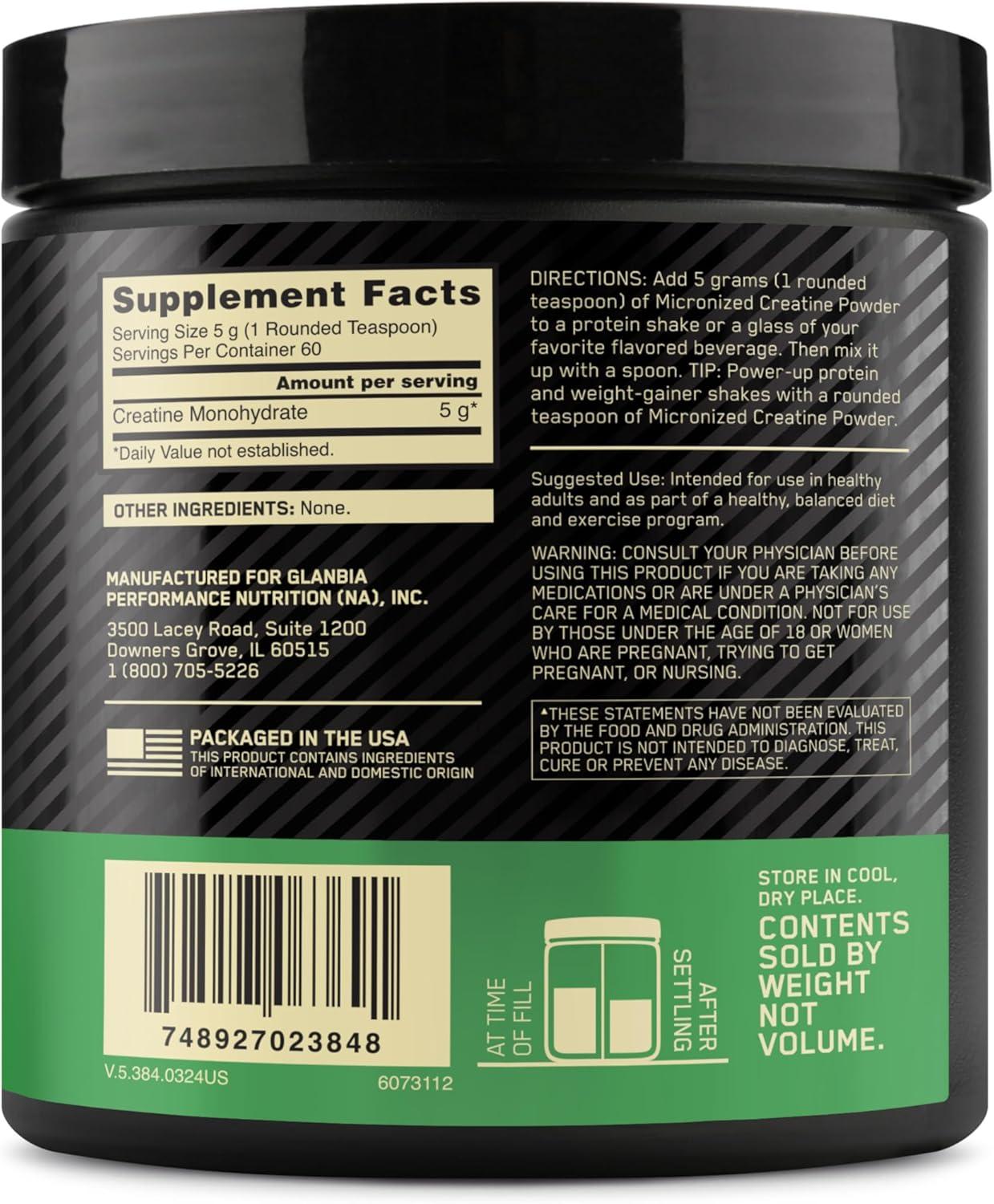 Optimum Nutrition Creatine Sports Nutrition Supplement Powder - 300g: Energy, Dieting, Powder Form