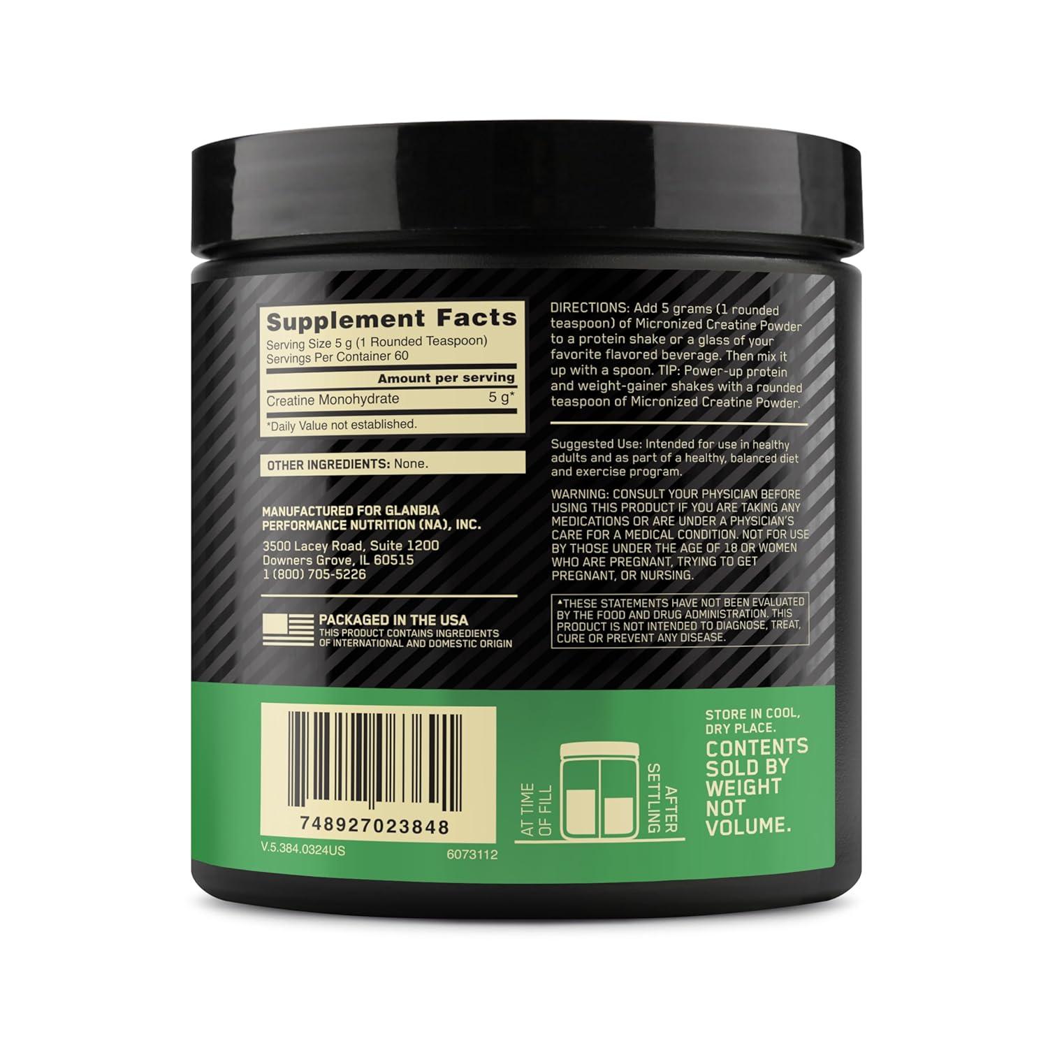 Optimum Nutrition Creatine Sports Nutrition Supplement Powder - 300g: Energy, Dieting, Powder Form