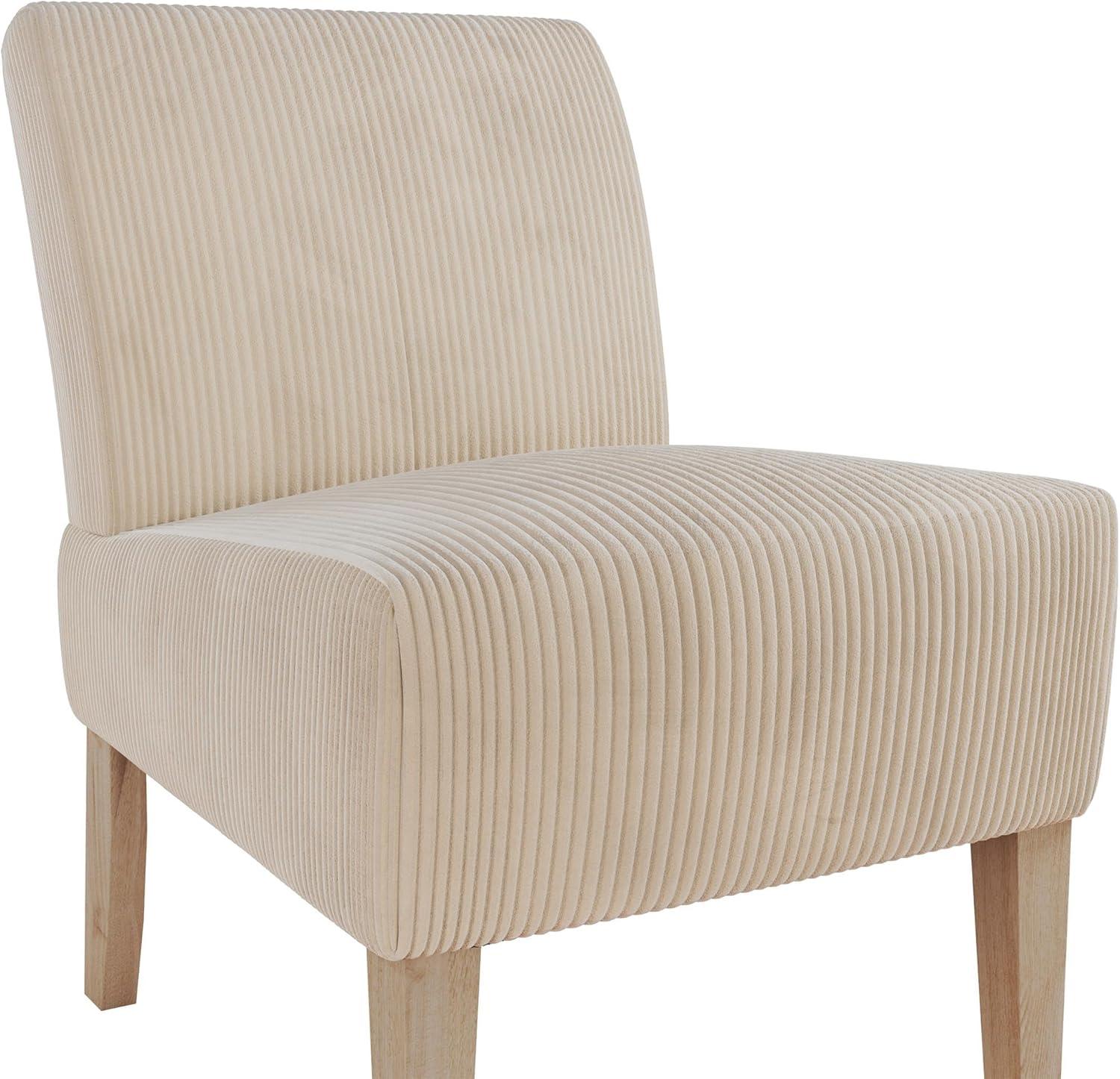 DHP Hazen Armless Upholstered Accent Chair, Ivory Corduroy