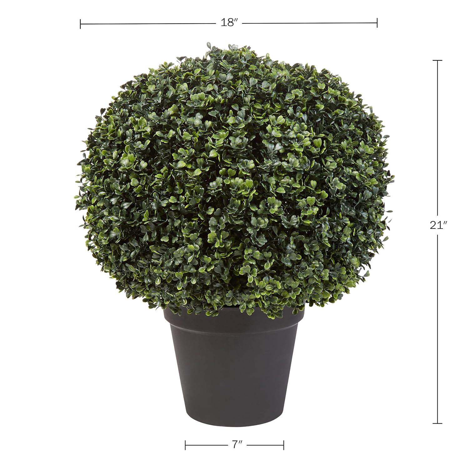 Pure Garden Set of Two 21-Inch Indoor/Outdoor Artificial Boxwood Plants