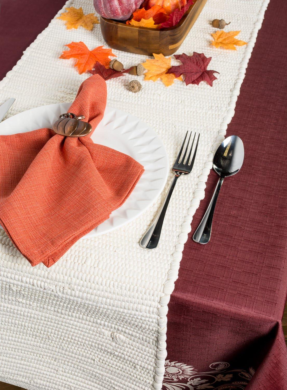 DII 14x72" Modern Cotton Chindi Table Runner in Solid Natural