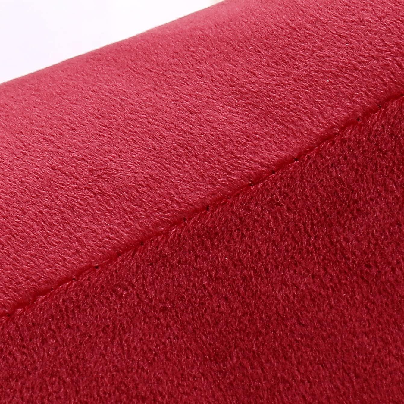 PAVILIA Set of 2 Throw Pillow Covers, Decorative Velvet Square Cushion Cases for Bed Sofa Couch Bedroom Living Room, Red/20 x 20